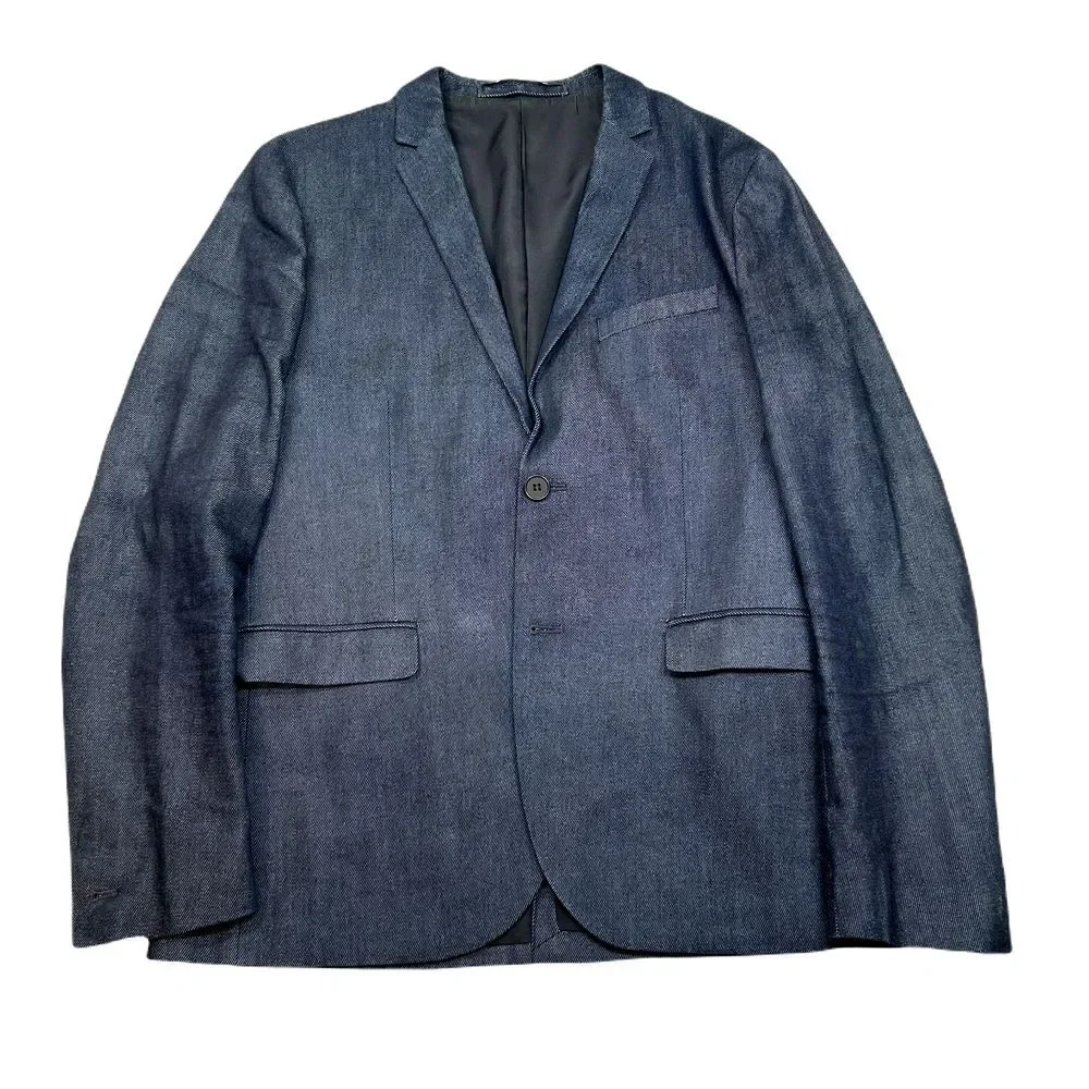 H&M Slim Fit Denim Sport Coat Mens 40R 40 Blue Dark Jean‎